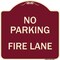 Signmission Designer Series No Parking Fire Lane, Burgundy Heavy-Gauge Aluminum Sign, 18" x 18", BU-1818-23622 A-DES-BU-1818-23622 - alternate 1